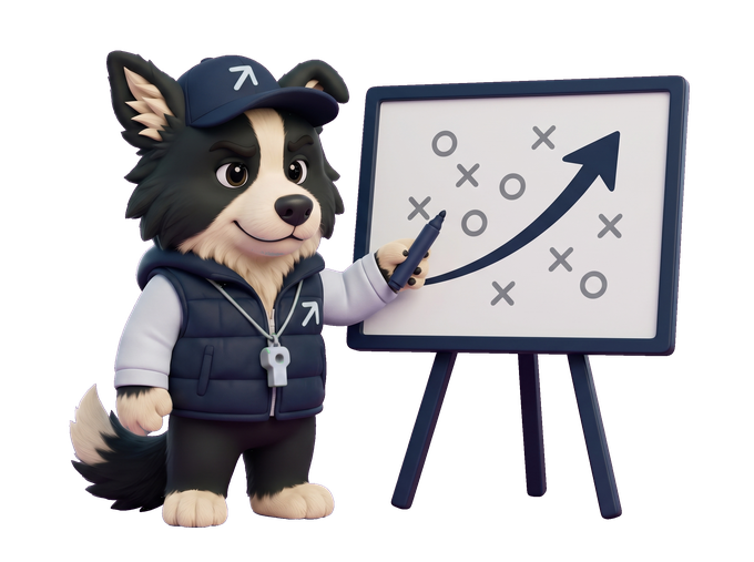 Scout, Vektor's coach, at the whiteboard